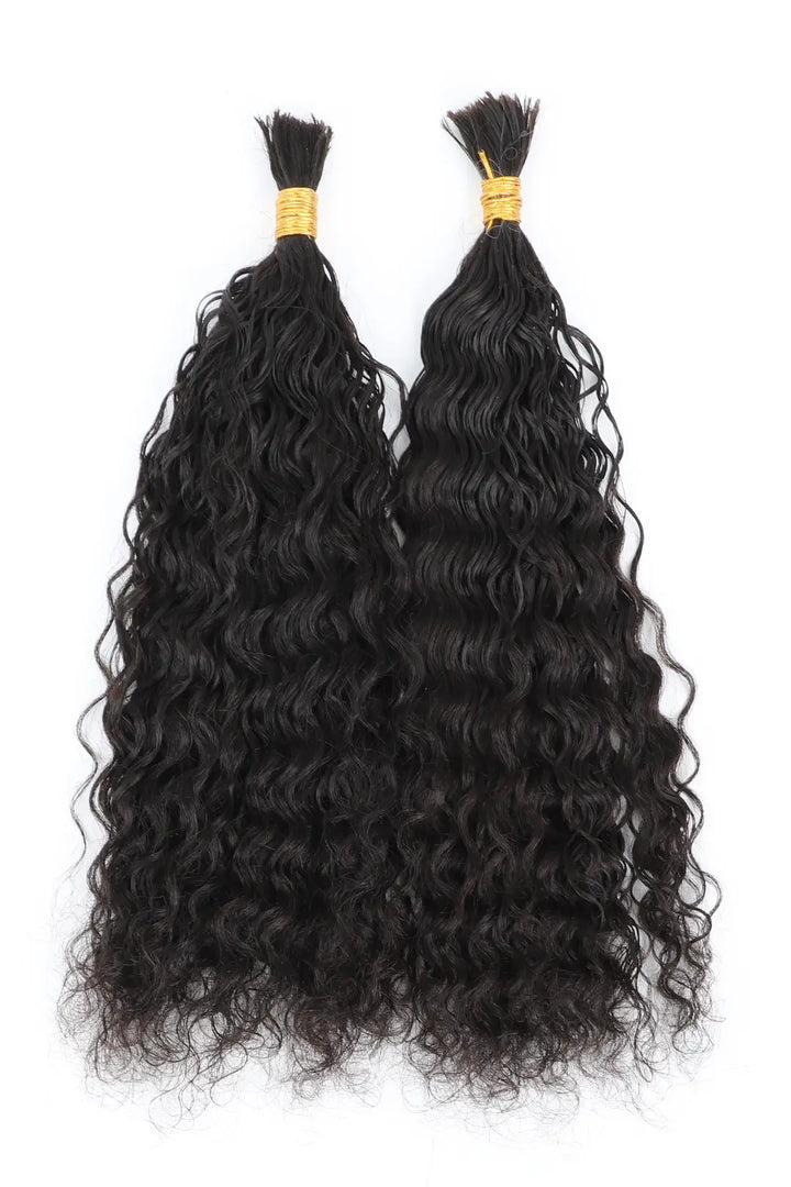 Pre-Divided Deep Wave Bulk Human Hair For Braiding Easy Split