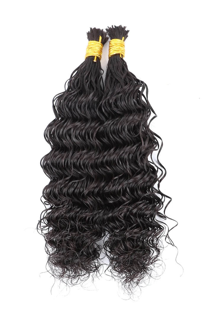 Cabello humano a granel con ondas profundas y prediseñado para trenzar, fácil de dividir