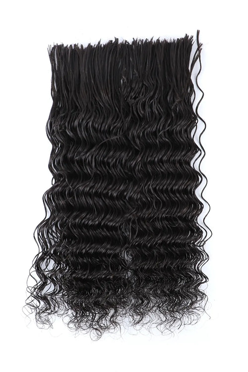 Pre-Divided Deep Wave Darkest Brown Bulk Human Braiding Hair BU85