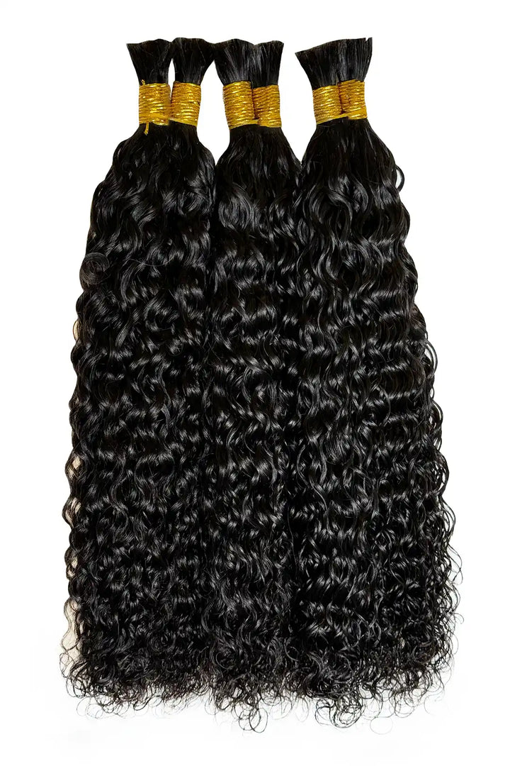 Pre-Divided Water Wave Bulk Human Hair For Braiding Easy Split