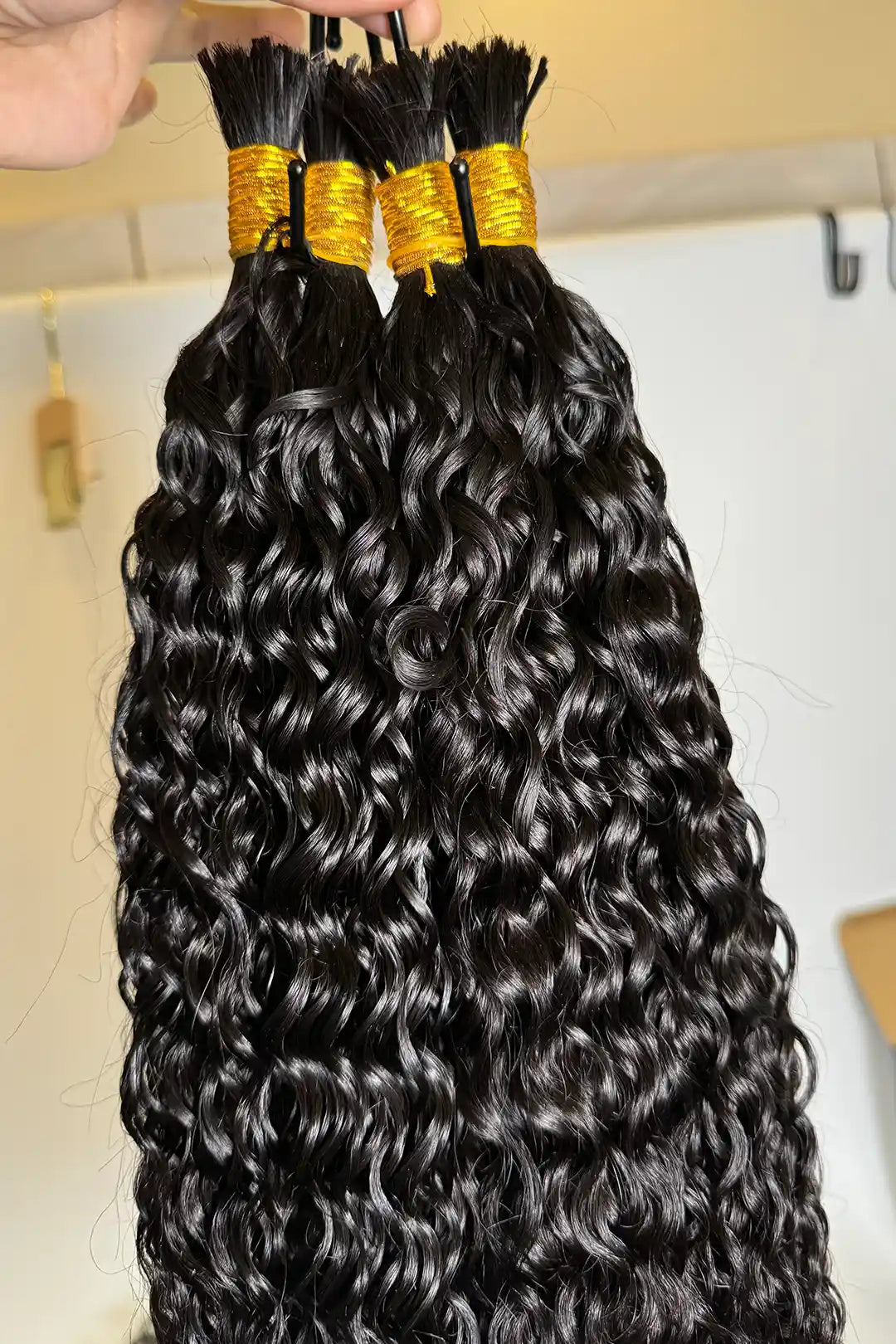 Pre-Divided Water Wave Bulk Human Hair For Braiding Easy Split