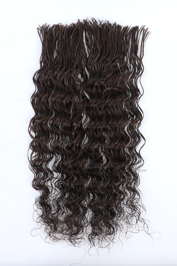Dark Brown Pre-Divided Water Wave Bulk Human Hair For Braiding BU86