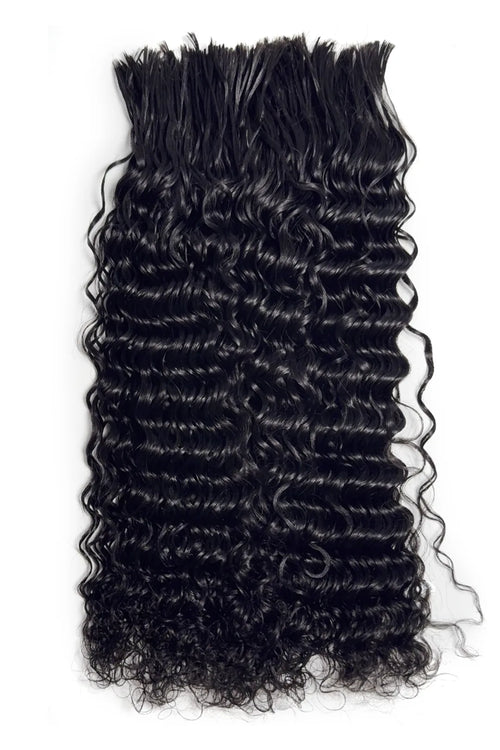 Cabello humano a granel con ondas de agua previamente divididas para trenzar, fácil de dividir