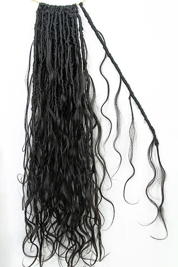 Crochet Faux Locs Braids with Human Hair Curls Body Wave BB04