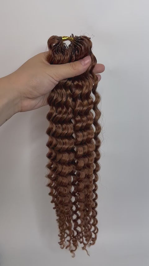 Auburn Brown #30 Water Wave Feather Crochet Human Hair
