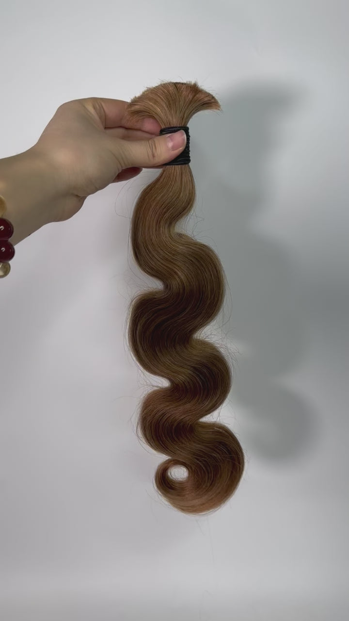 #8 Color Light Blonde Body Wave Bulk Human Hair for Braiding