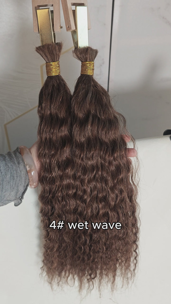 4# Dark Brown Bulk Hair For Braiding Wet Wave BU37