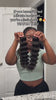 Tiktok influencer amber_699 shows the braiding process of loose deep wave feather crochet hair extension