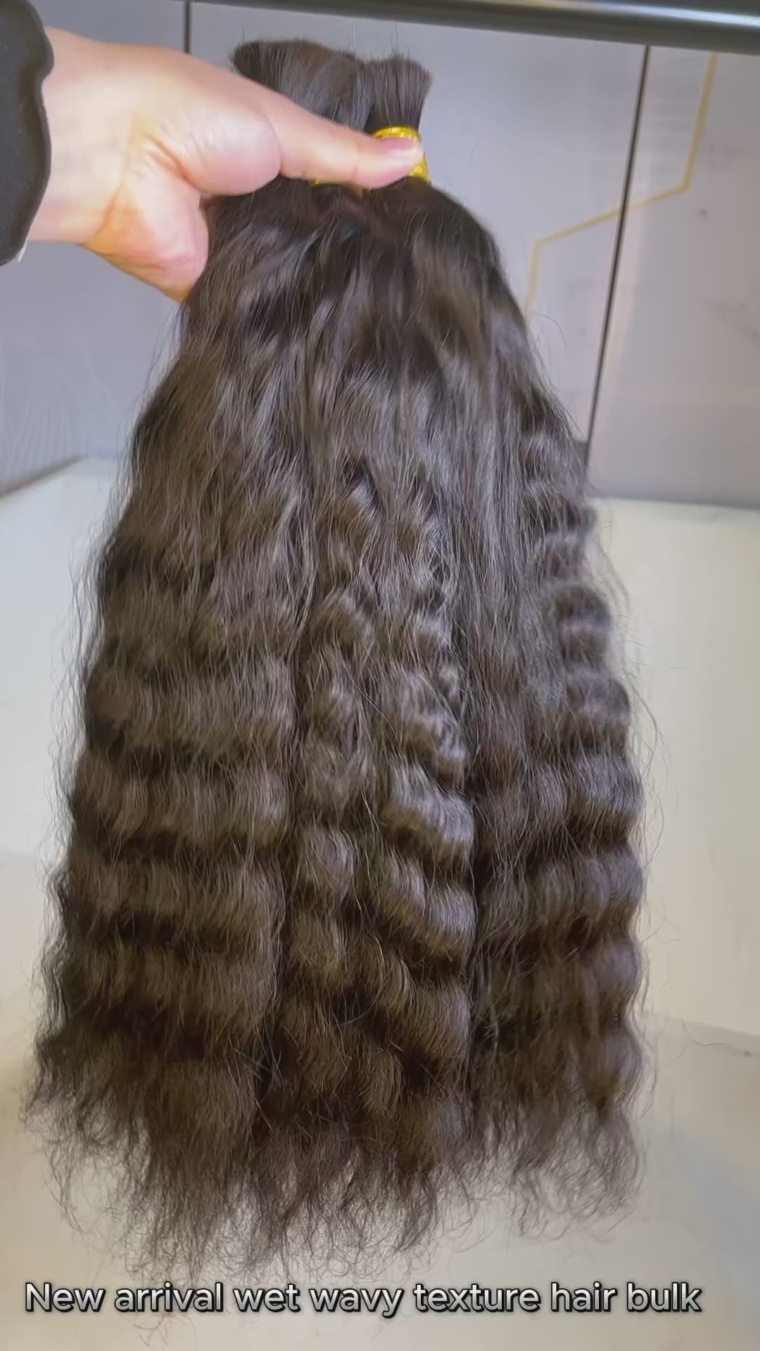 Cheveux humains en vrac humides et ondulés à double tirage pour tressage noir naturel