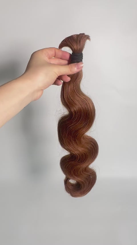 Auburn Brown Bulk Hair For Braiding Body Wave BU52 5