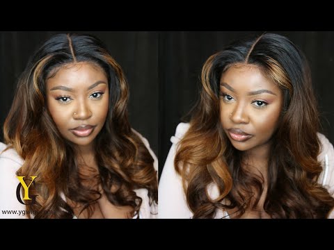 13x6 Glueless Hd Brown Ombre Wig Body Wave-HD39