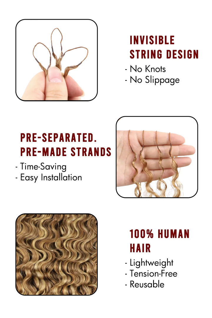 Product description of #27/30/613 mixed color burmese curly with spiral curls crochet miracle knots hair