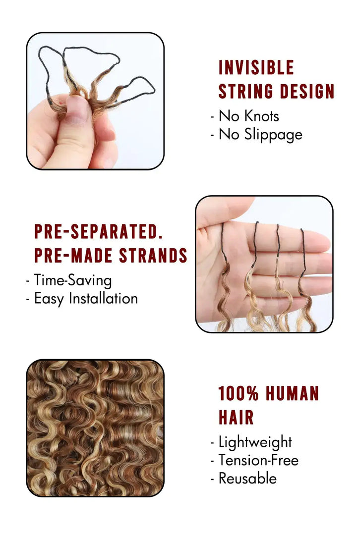 Product description of 27 30 613 mixed color water deep wave crochet miracle knots hair