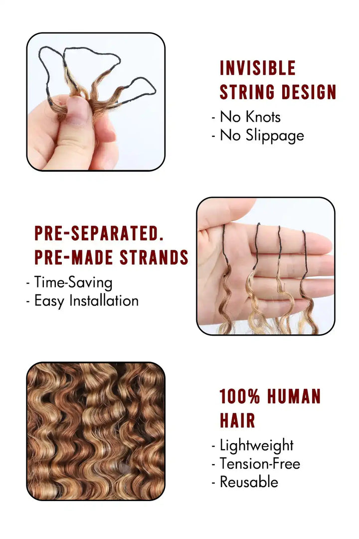 Product description of #27/30 mixed color burmese curly with spiral curls crochet miracle knots hair