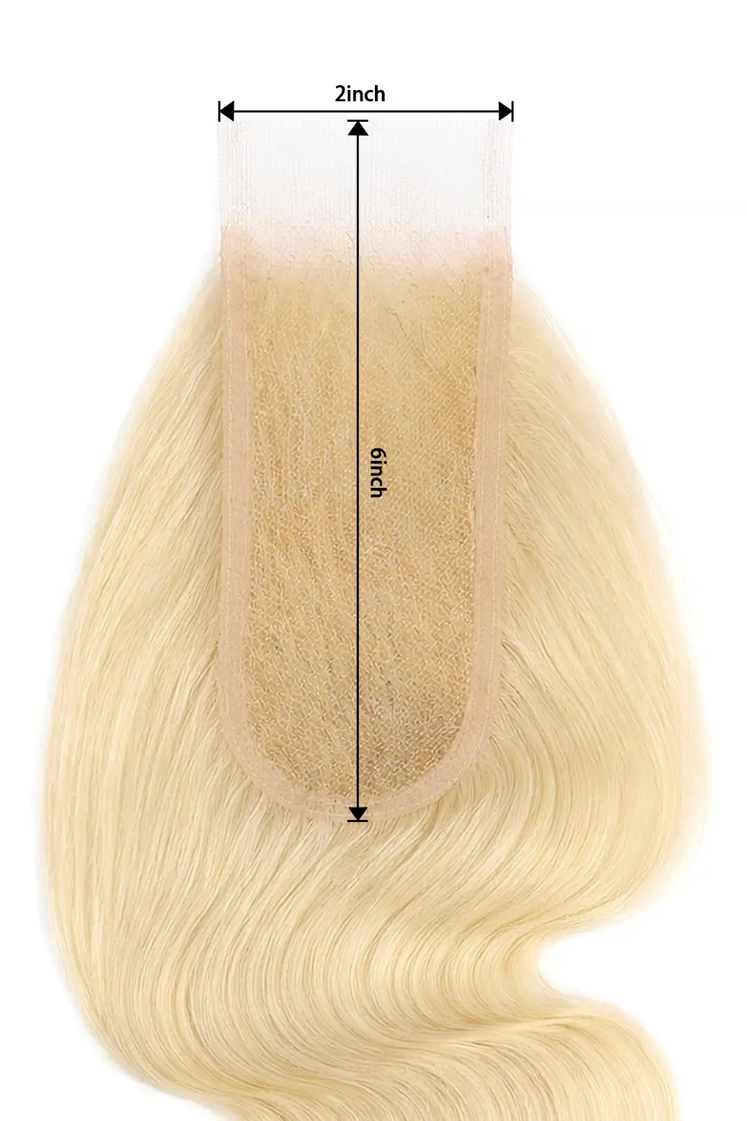 Product description of 2x6 HD blonde 613 body wave lace closure