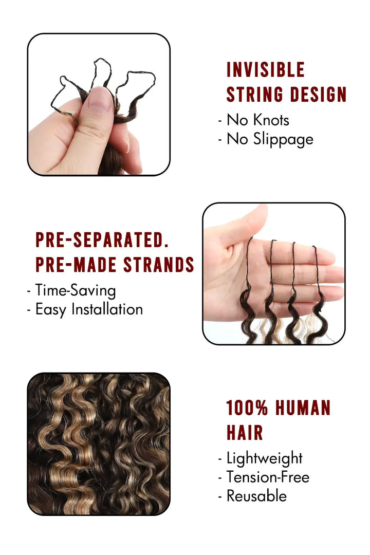 Product description of #4/27 mixed color burmese curly with spiral curls crochet miracle knots hair
