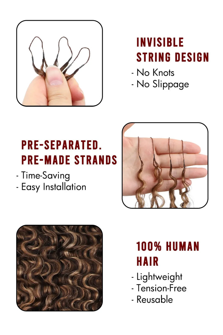 Product description of #4A/27/30 mixed color water deep wave crochet hair for miracle knots