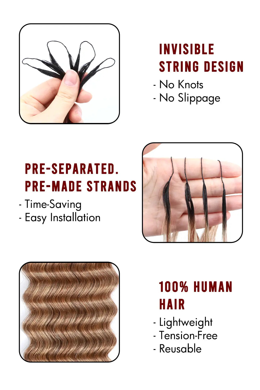 Product description of T1B/27 honey blonde deep wave feather crochet human hair