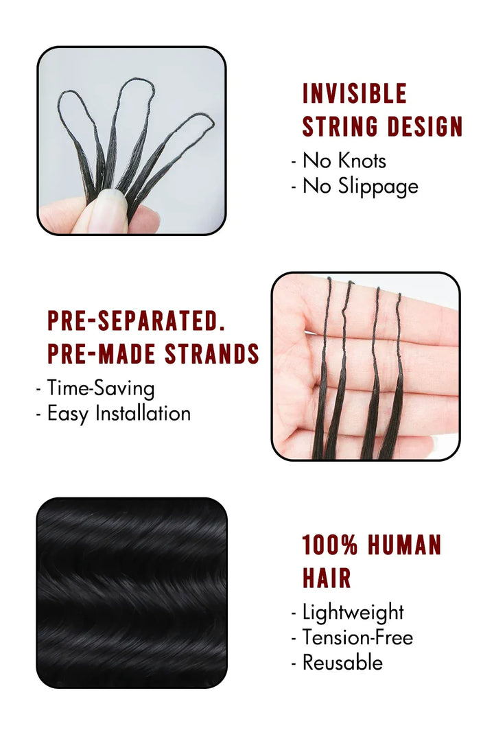 Product description of feather crochet hair extension loose wave human hair