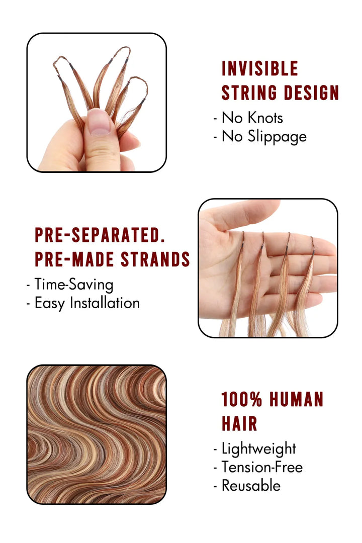 Product description of highlight blend #27/30/613 body wave feather crochet human hair
