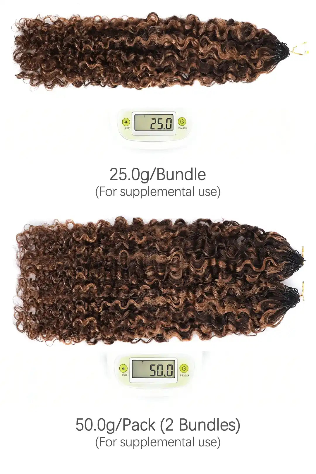 Product description of highlight blend 4 30 water deep wave feather crochet human hair