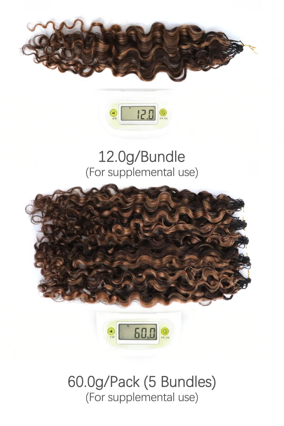 Product description of highlight blend #4 /30 water deep wave feather crochet human hair