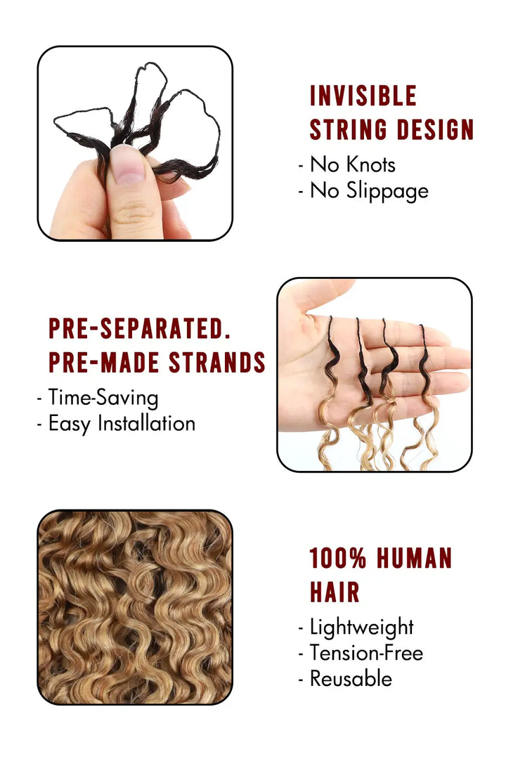 Product description of honey blonde ombre water deep wave feather crochet hair t1b/27 human hair
