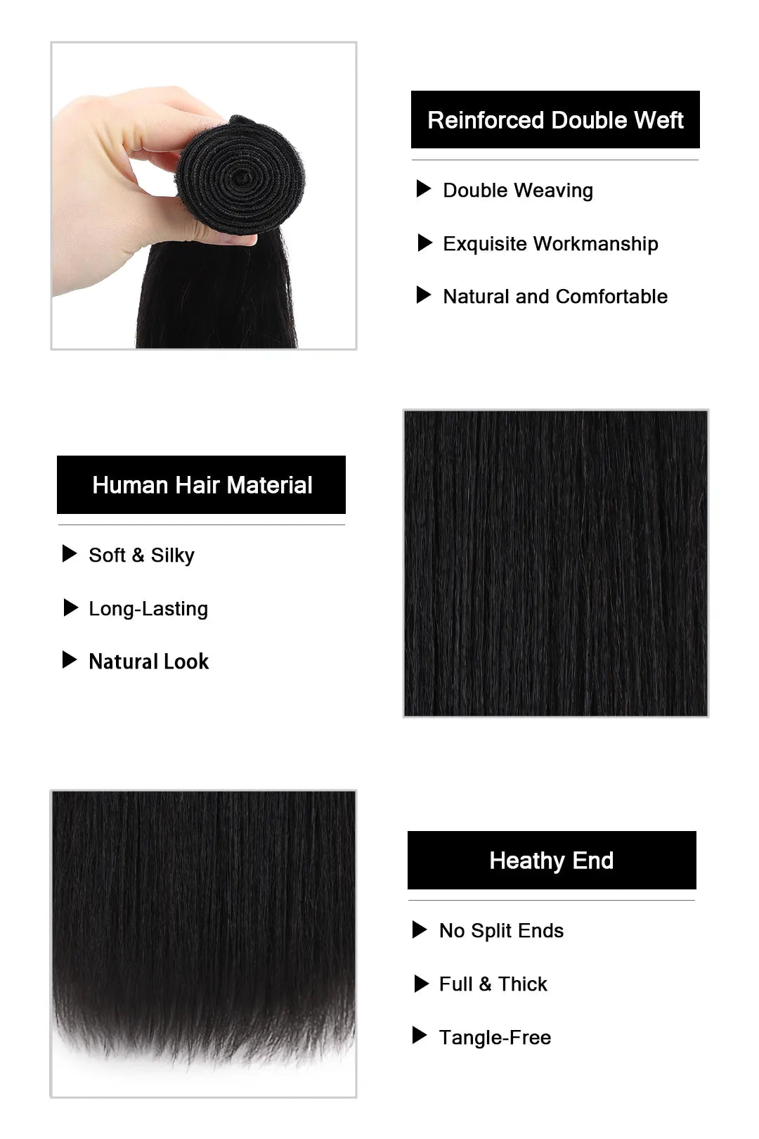 Product description of yaki brazilian hair bundles sew in extensions