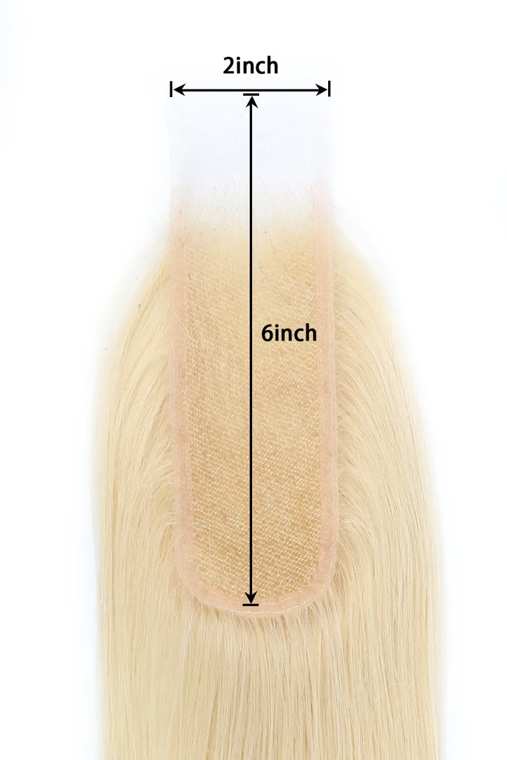 Product description picture of 2x6 blonde 613 straight swiss lace closure #type_swiss-hd