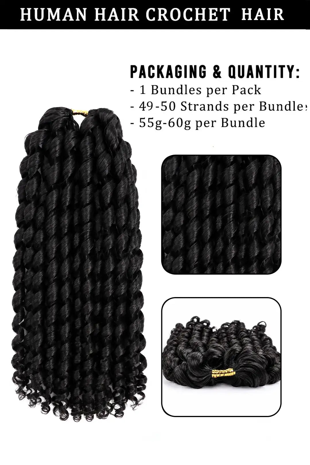 Double Drawn Feather Crochet Hair Extension Pixie Curly Human Hair
