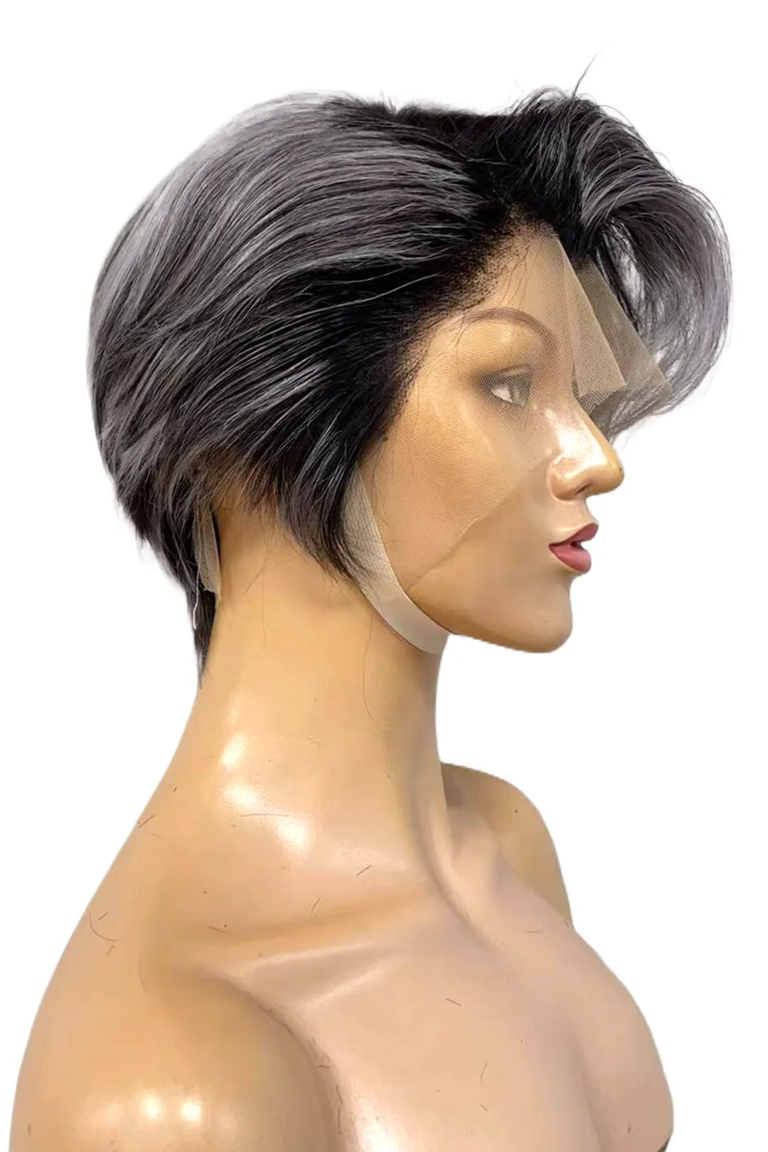 Salt and Pepper 13x6 Lace Front Short Bob Side Part 1