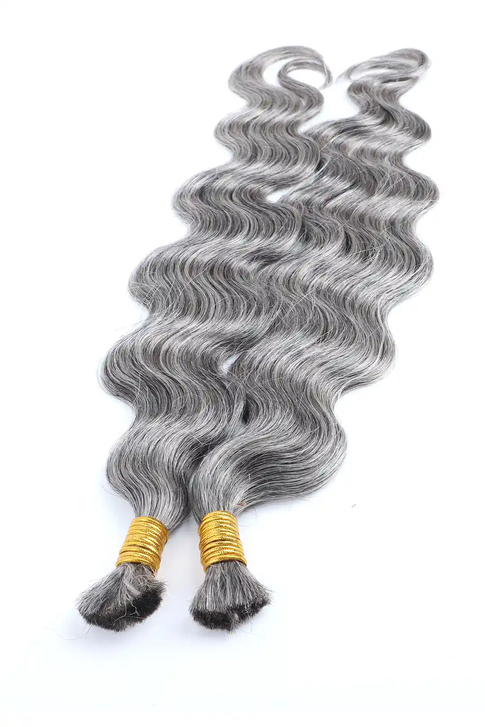 Salt and Pepper Bulk Hair Body Wave for Braiding 85% Gray