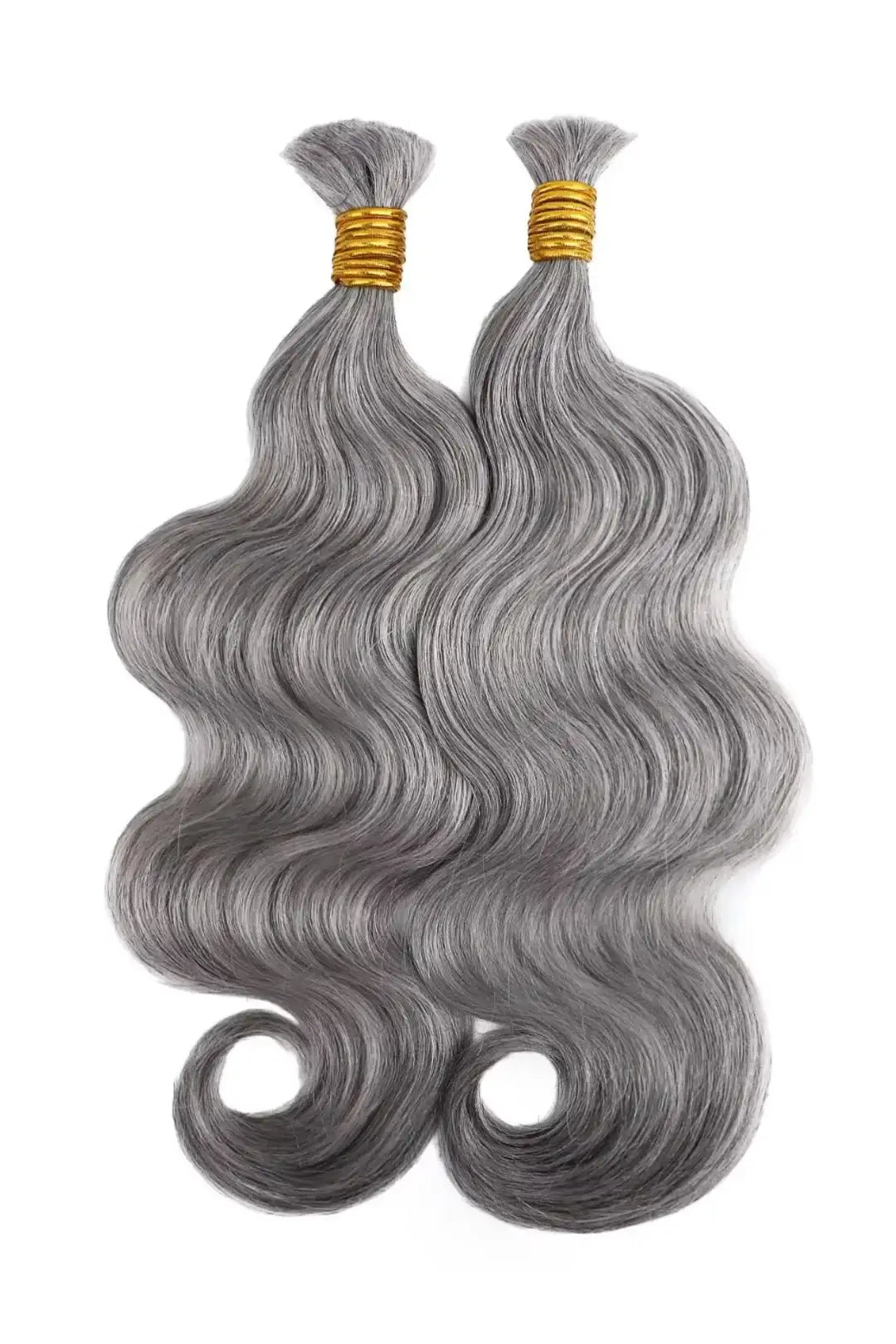 Salt and Pepper Bulk Hair Body Wave for Braiding 85% Gray BU32