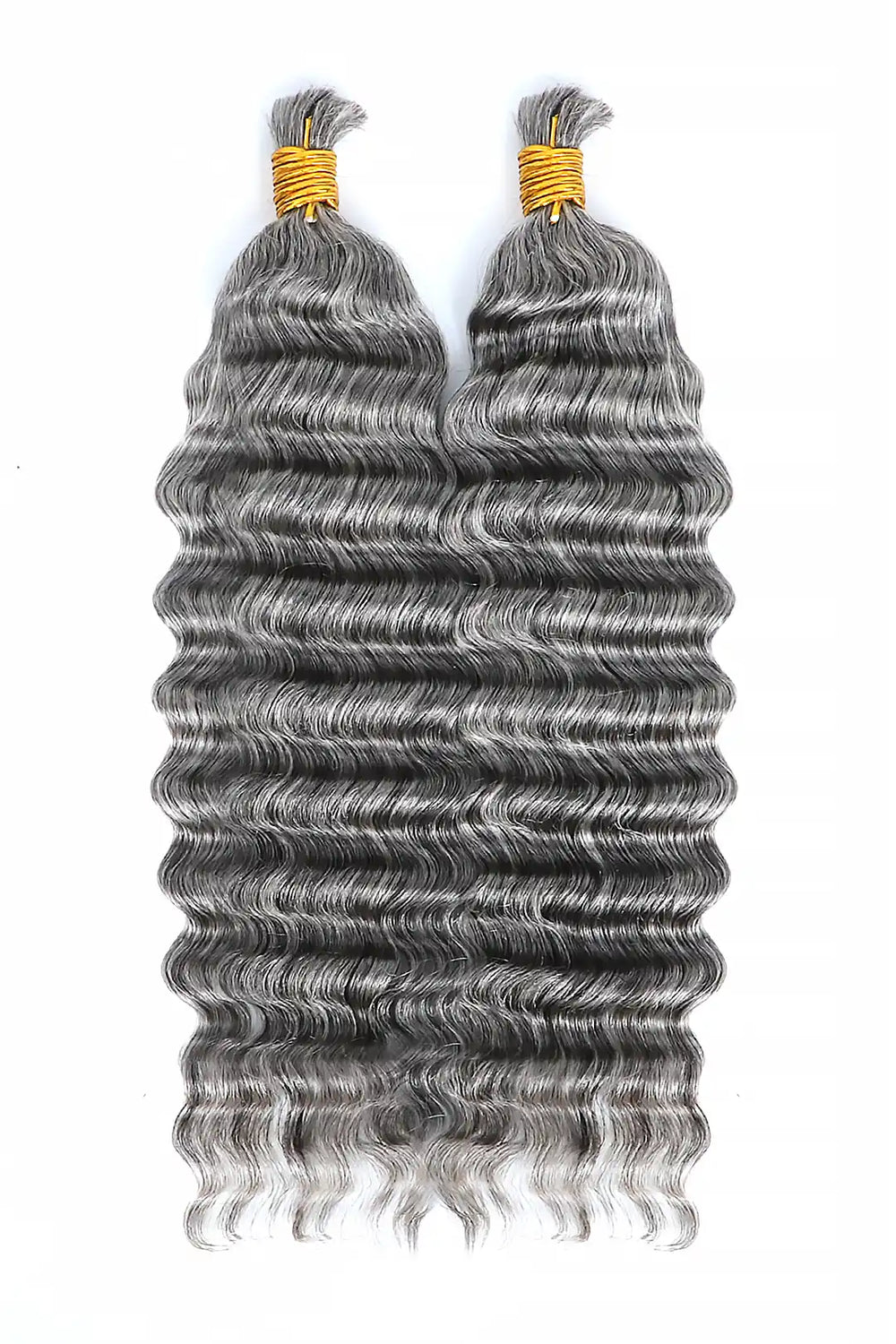 Salt and pepper bulk hair deep wave  70% gray bu32