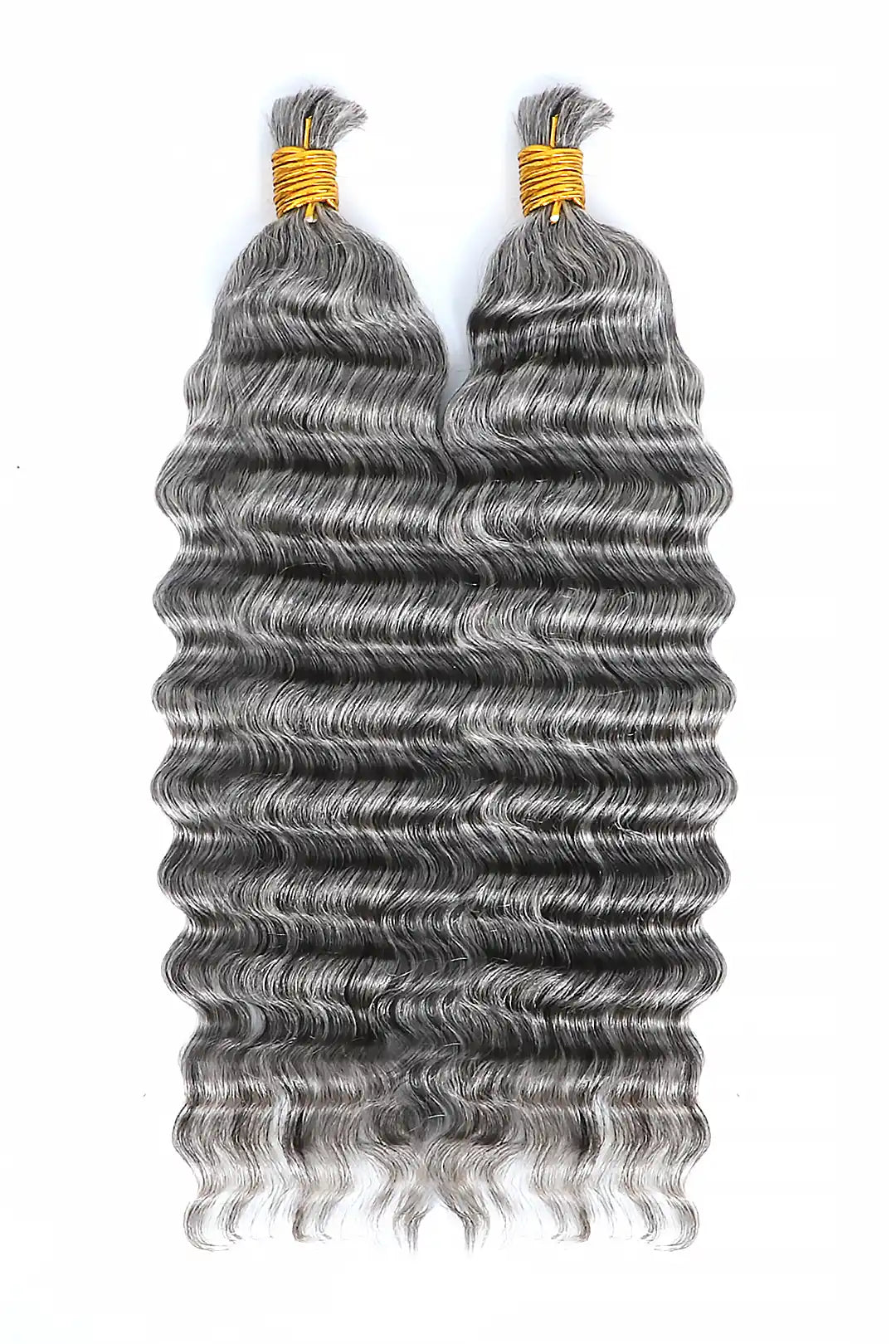 Salt and pepper bulk hair deep wave  70% gray bu32