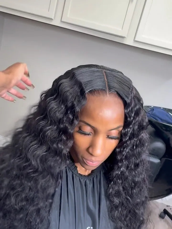 Long deep wave middle part wig install, Stylist located in Jacksonville, FL
