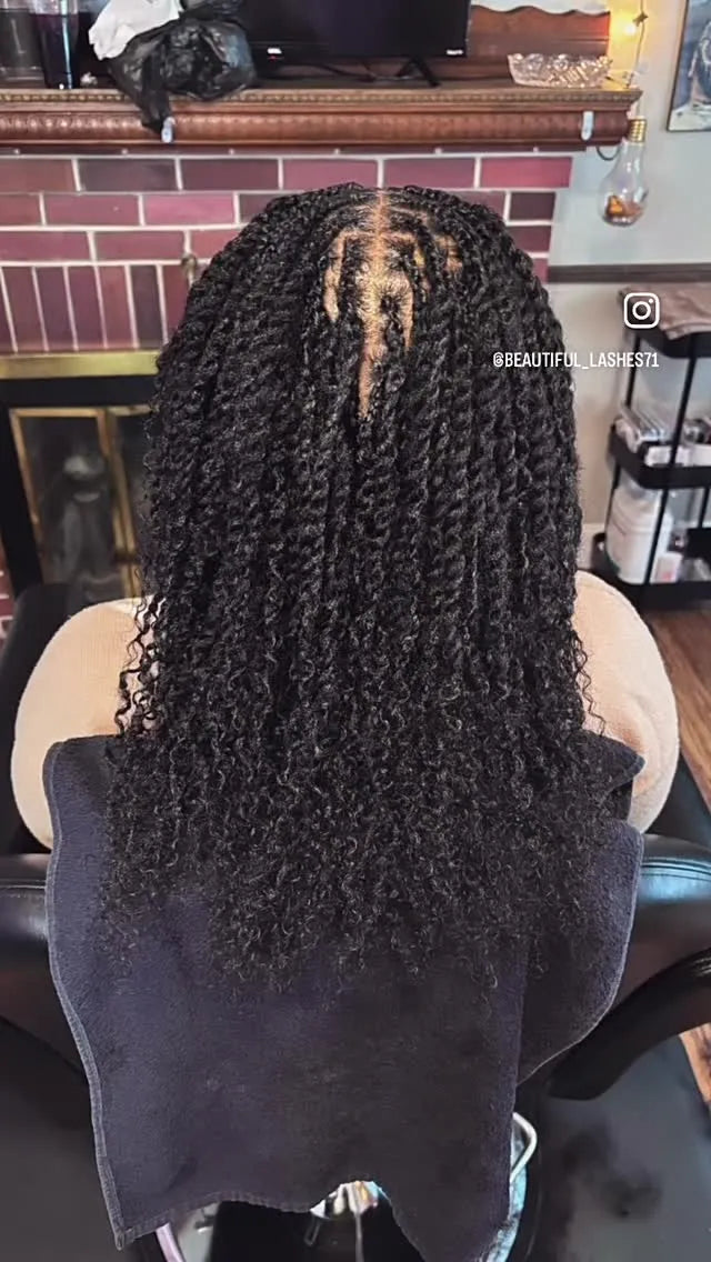 Curly braided hairstyle with defined texture, hairstylist in Dover, DE