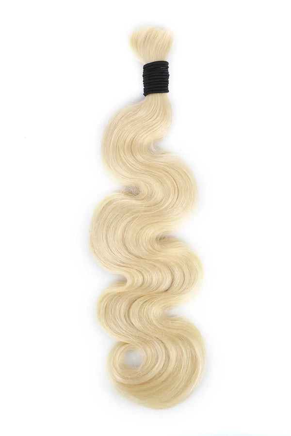Mèches de cheveux humains blonds ondulés profonds 613 pour tressage BU04