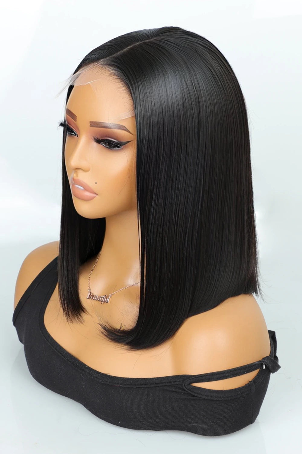 Real hair black bob wig deals