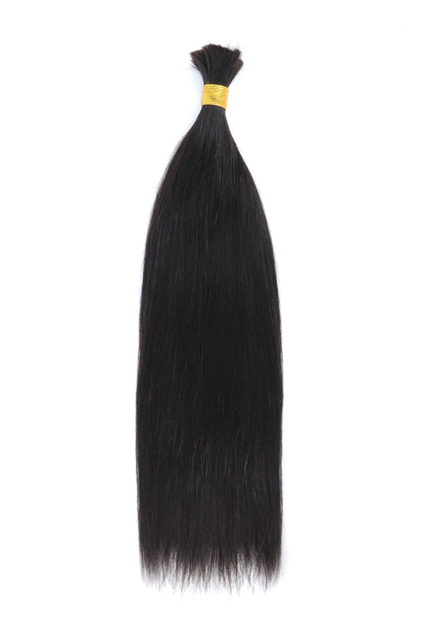 Cabello liso a granel para trenzar, negro natural BU09