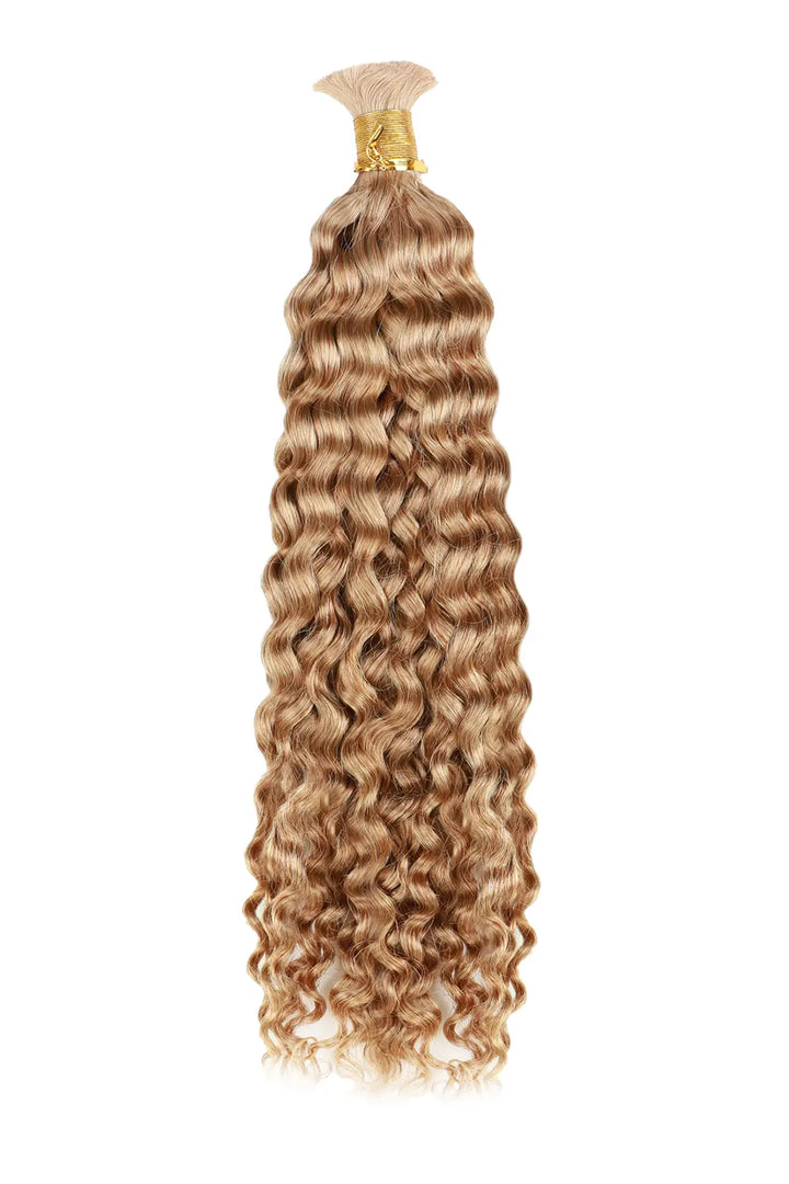 Strawberry Blonde 27# Color Water Wave Bulk Human Hair For Braiding BU43