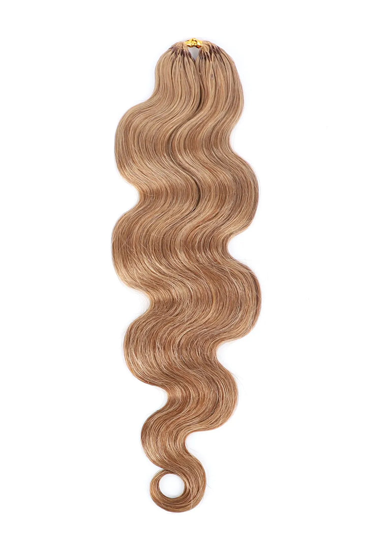 Erdbeerblond Body Wave Federhäkchen Echthaar FE30 60g