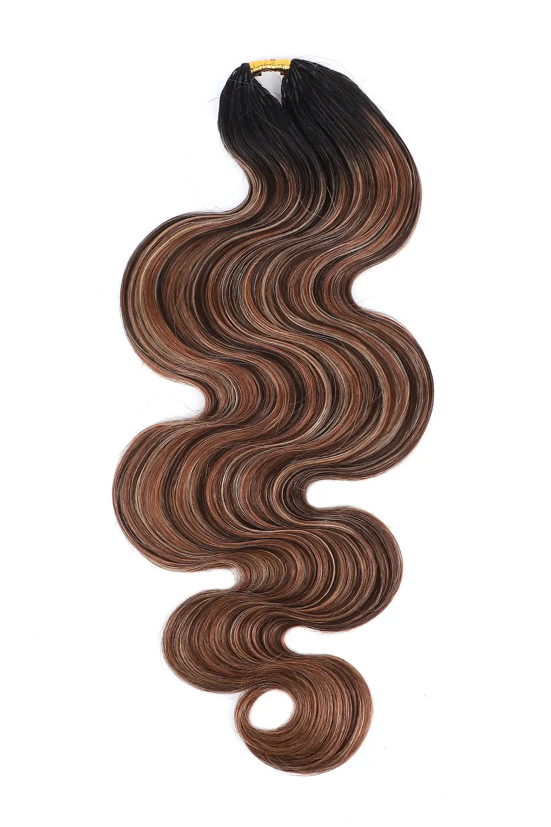 T-Natural Black Root Mixed 4/27/30 Body Wave Feather Crochet Human Hair