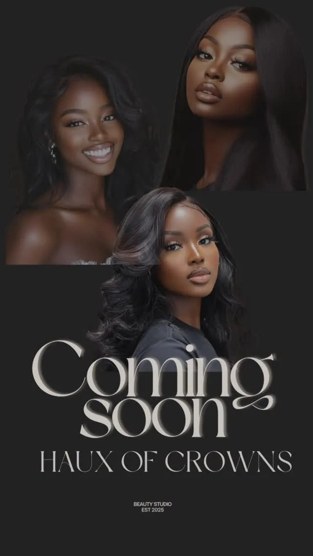 Coming soon announcement featuring sleek straight hair, soft waves, and layered black hairstyles, hairstylist located in Clinton, MD