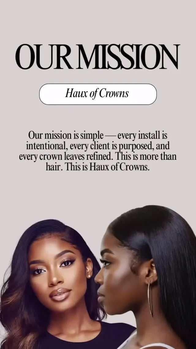 Promotional image featuring polished straight hair and side-parted black hairstyles, hairstylist located in Clinton, MD