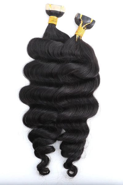 Ygwigs Tape in Hair Extensions for Black Hair Deep Wave Human Hair