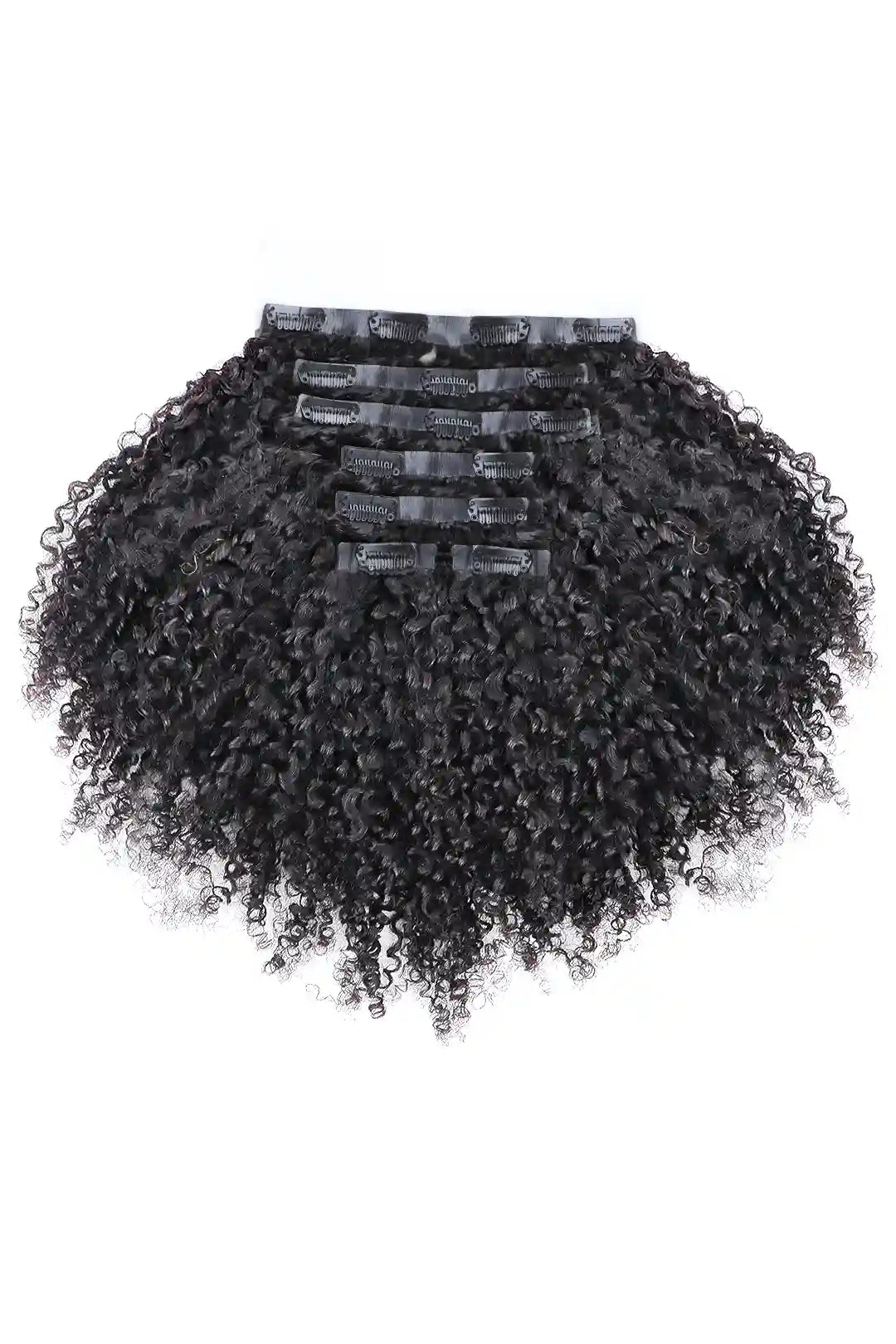 Tight Curly Seamless Clip in Hair Extensions Double Drawn Hair