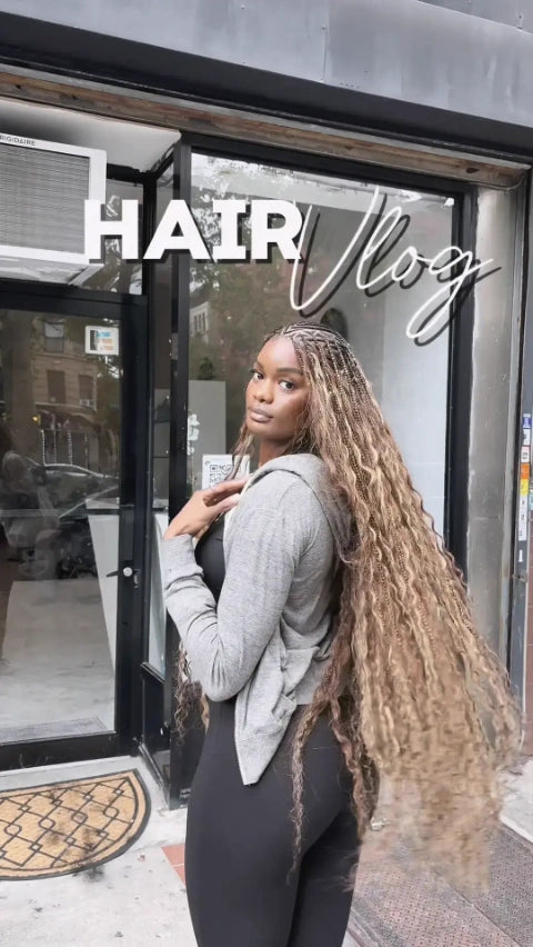 Tiktok Influencer-jasonilouise Showing The Braiding Process Of Bulk Hair Piano Color #4/#27 Deep Wave