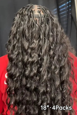 Tiktok influencer keepinupw.naee shows the braiding process of loose wave braiding feather crochet hair