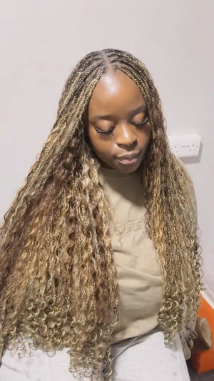 Tiktok Influencer-onyiokorie The Braiding Process Of Double Drawn #4a Dark Brown Bulk Hair